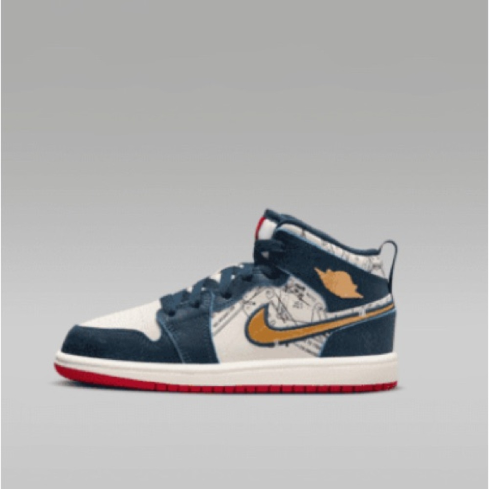 Nike High-Top Sneakers in Blue and Gold